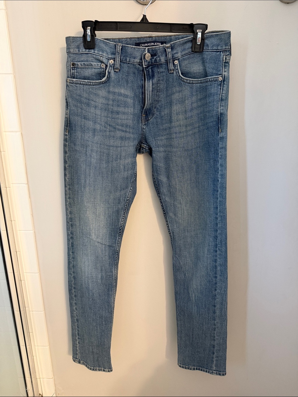 Calvin Klein Men's Slim Straight Jeans in Light Blue